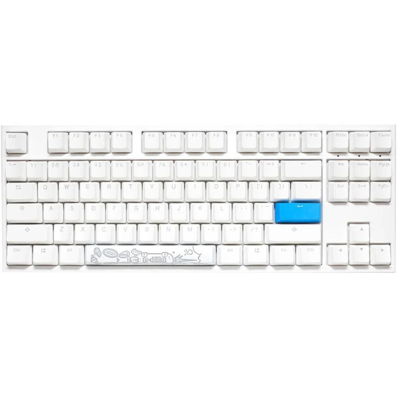 Ducky One 2 TKL Pure White Mechanical Keyboard-Cherry RGB Red switch - لوحة مفاتيح